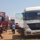 Stuck. Drivers of trucks loaded with UN weapons at Vurra border. The trucks and their military hardware are all headed to Morocco in search of another money making civil war on the African continent. <br /><br />Of course for Uganda Revenue Authority, it is standard practice not to tax any weapons of war that runs about in Africa that might cause havoc and loss of lives.