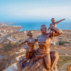 This is the African Renaissance monument in Senegal.<br />If these African leadership guys do not accept much civil political opposition in their own countries, and depend on capturing and retaining state power by force of arms, how can they even try to get to Europe and negotiate the politics of easing of hostility or strained relations, especially between former federated Soviet states?