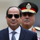 Abdel Fattah al-Sisi attends a military ceremony at the Hotel des Invalides in Paris on Oct. 24, 2017.  CHARLES PLATIAU (Charles Platiau/AFP/Getty Images)