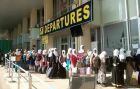 The Uganda migrant workers are seen off at  Entebbe Airport heading to the Middle East for decent World employment.